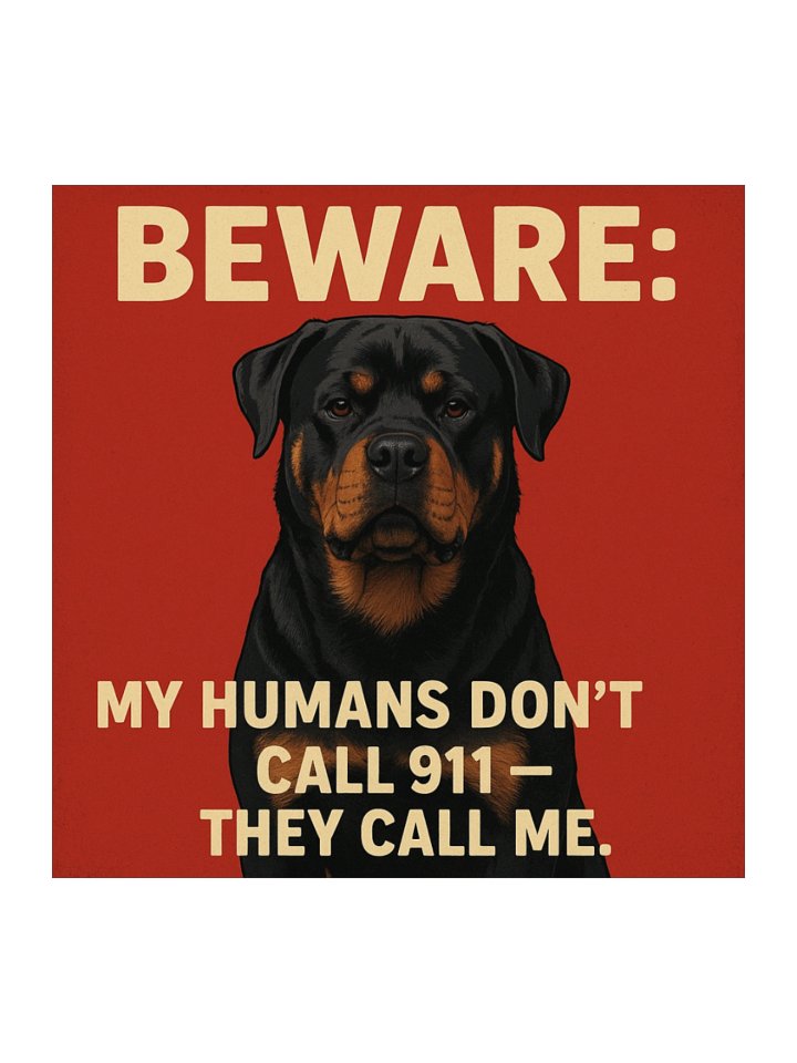 Beware: Rottweiler Doesn't Call 911 Sticker product image (1)