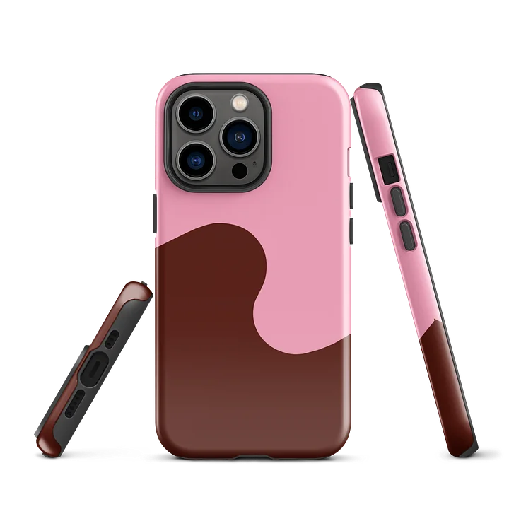 Pink and Wine Minimal Wave iPhone Case product image (2)
