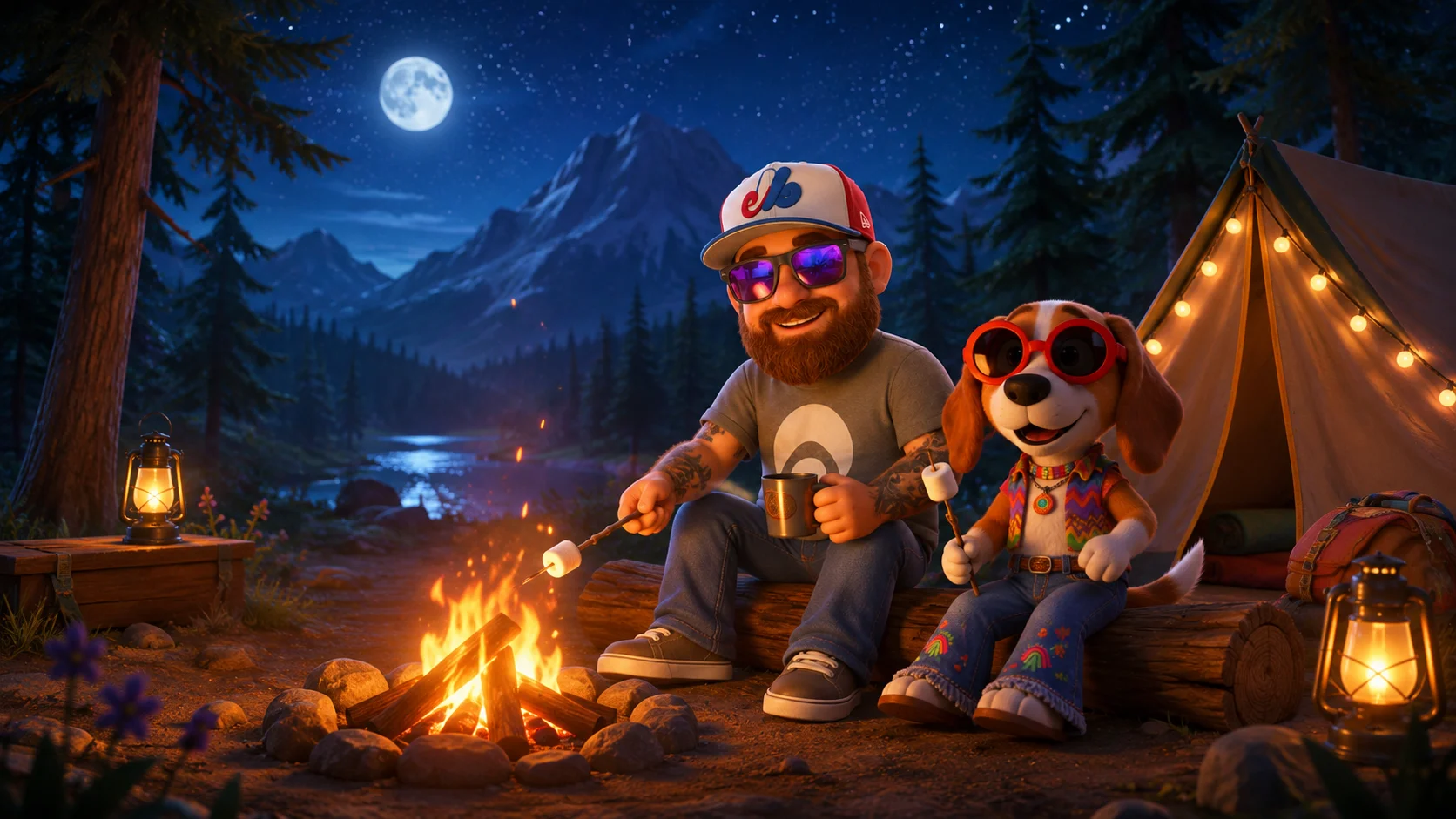 Bax and Rocks Camping Wallpaper product image (1)