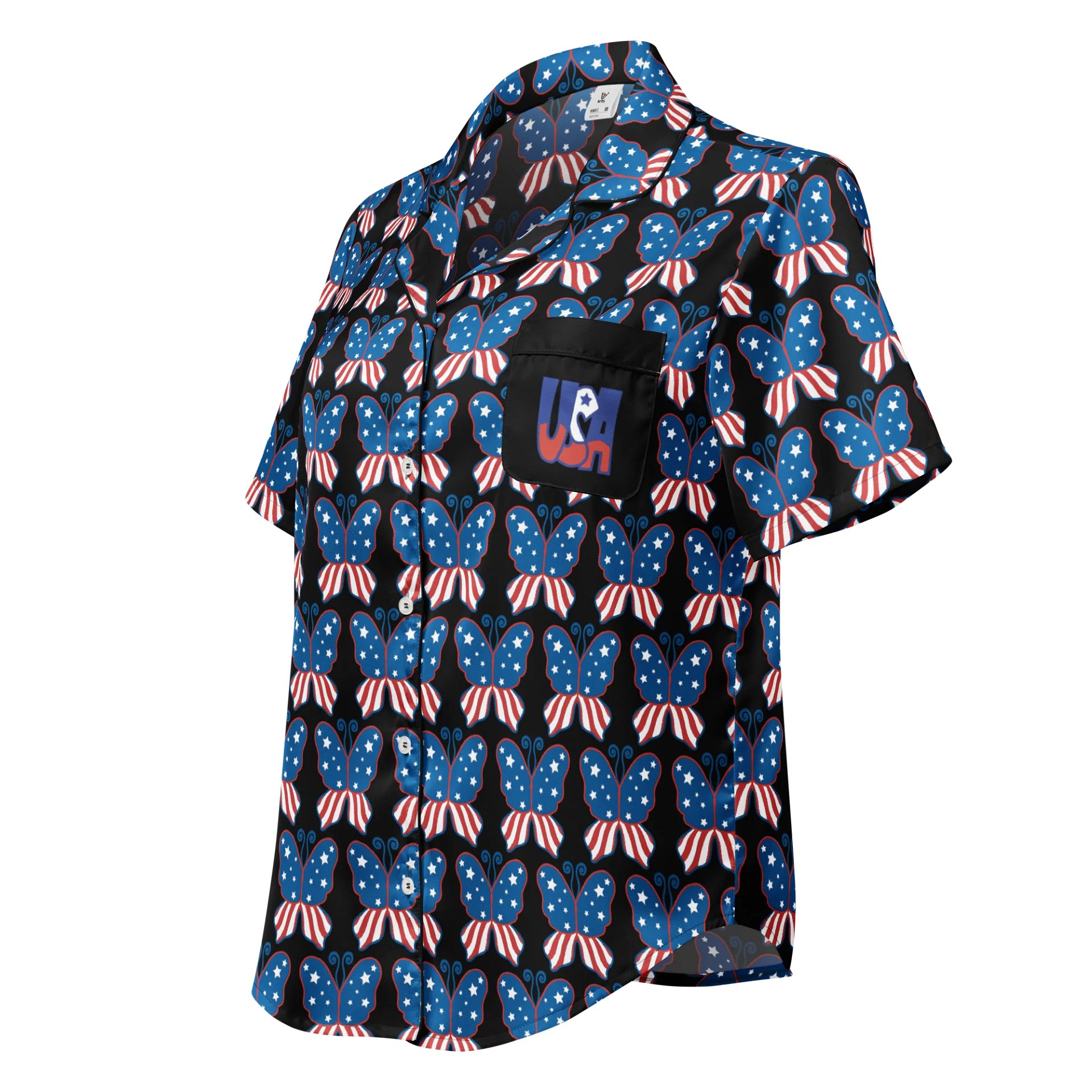 Patriotic Butterflies Silky Pajama Top product image (1)