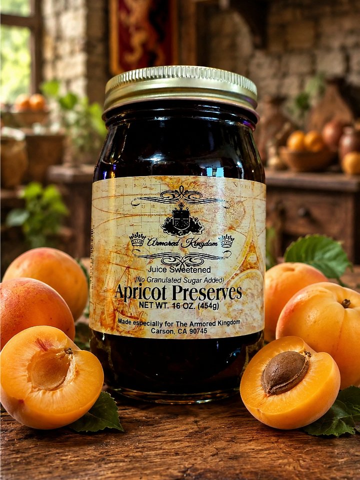 The Armored Kingdom Apricot Jam Preserves 16oz Gourmet Sweet & Fruity Harmony Royal Delight product image (1)