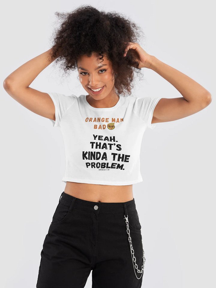 Orange Man Bad Problem Emoji Statement Crop Tee product image (1)