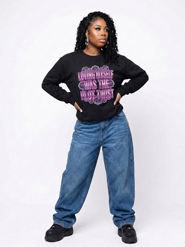 Loving Myself Was The Plot Twist – Chrome Self-Love Crewneck Sweatshirt product image (2)