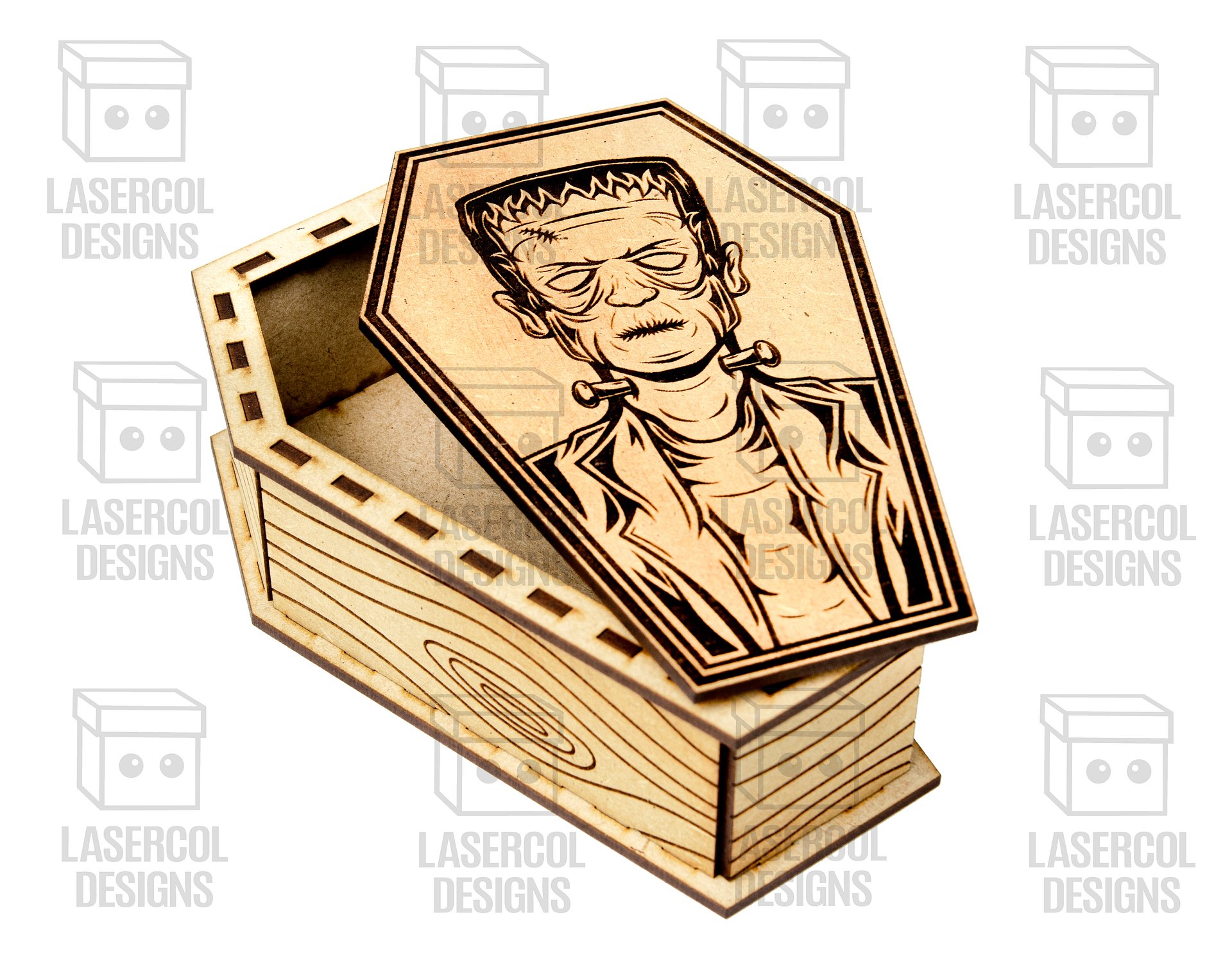 Halloween Coffin Box Set 2 (2 Sizes) - Laser Cut Files product image (4)