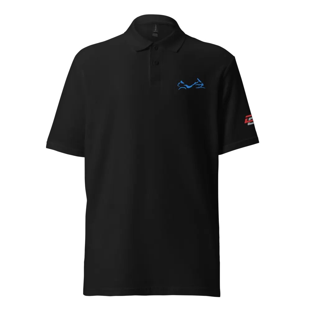 Shadow Wing Polo Shirt Blue Embroidery product image (2)