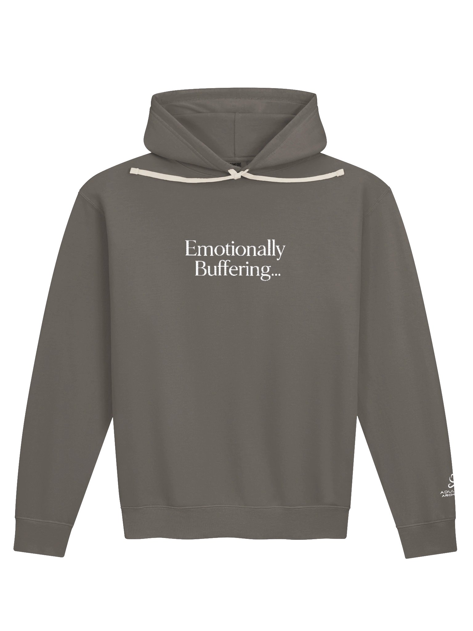 “Emotionally Buffering...” — Unisex Garment-Dyed Fleece Hoodie product image (2)