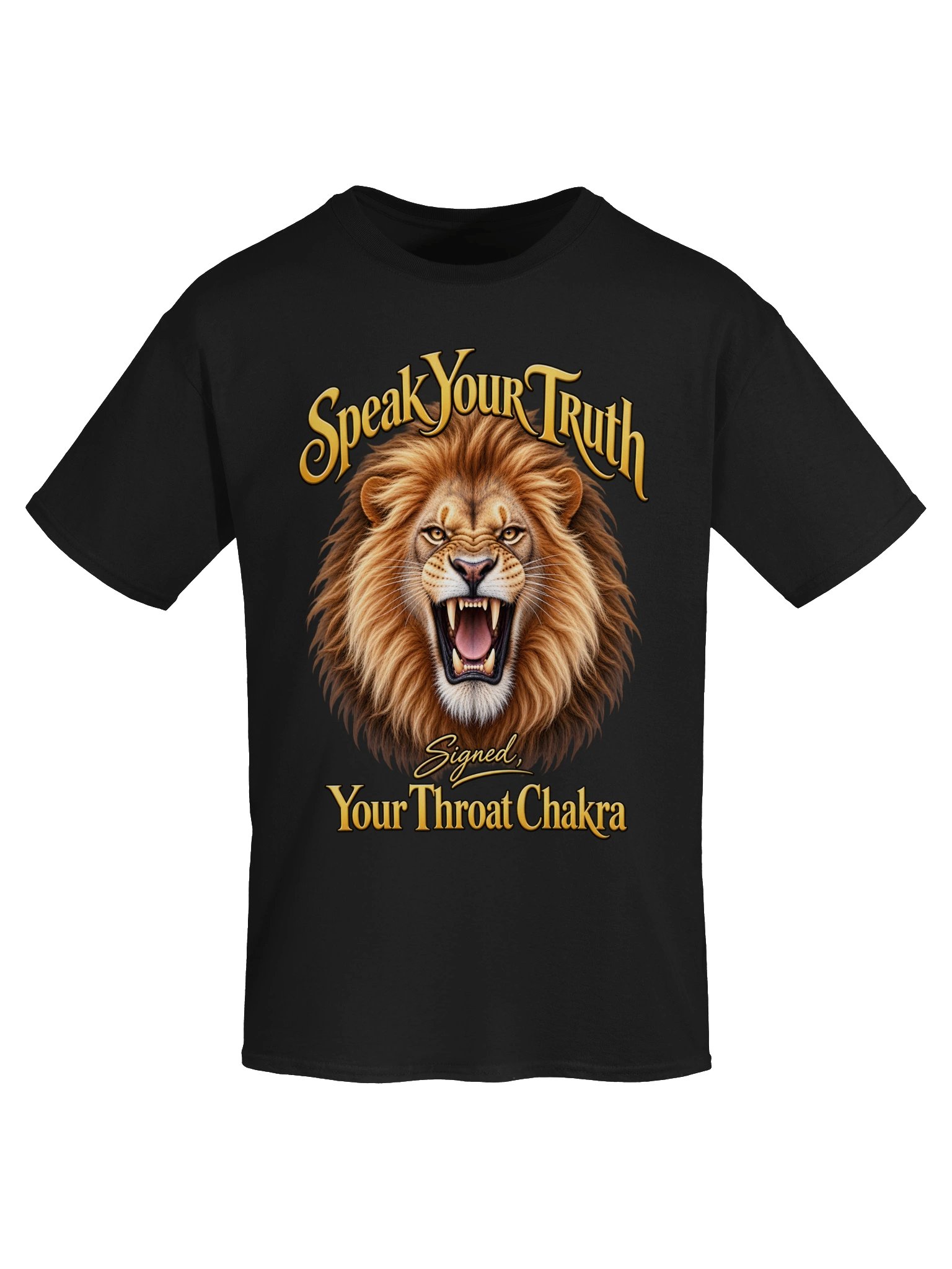 Lion - Speak Your Truth Signed Throat Chakra - Unisex Gildan Heavyweight 100% Cotton T-Shirt product image (5)