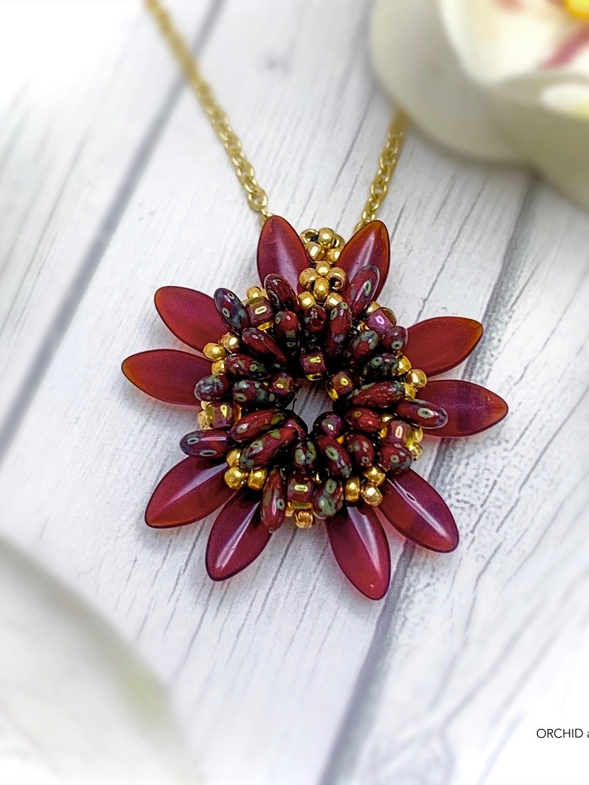 Perennial Beaded Pendant - Red - *Pendant Only* product image (1)