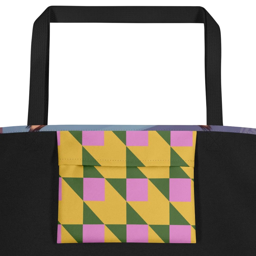 Large Tote Bag w/ Pocket-Caffeine Cat product image (2)