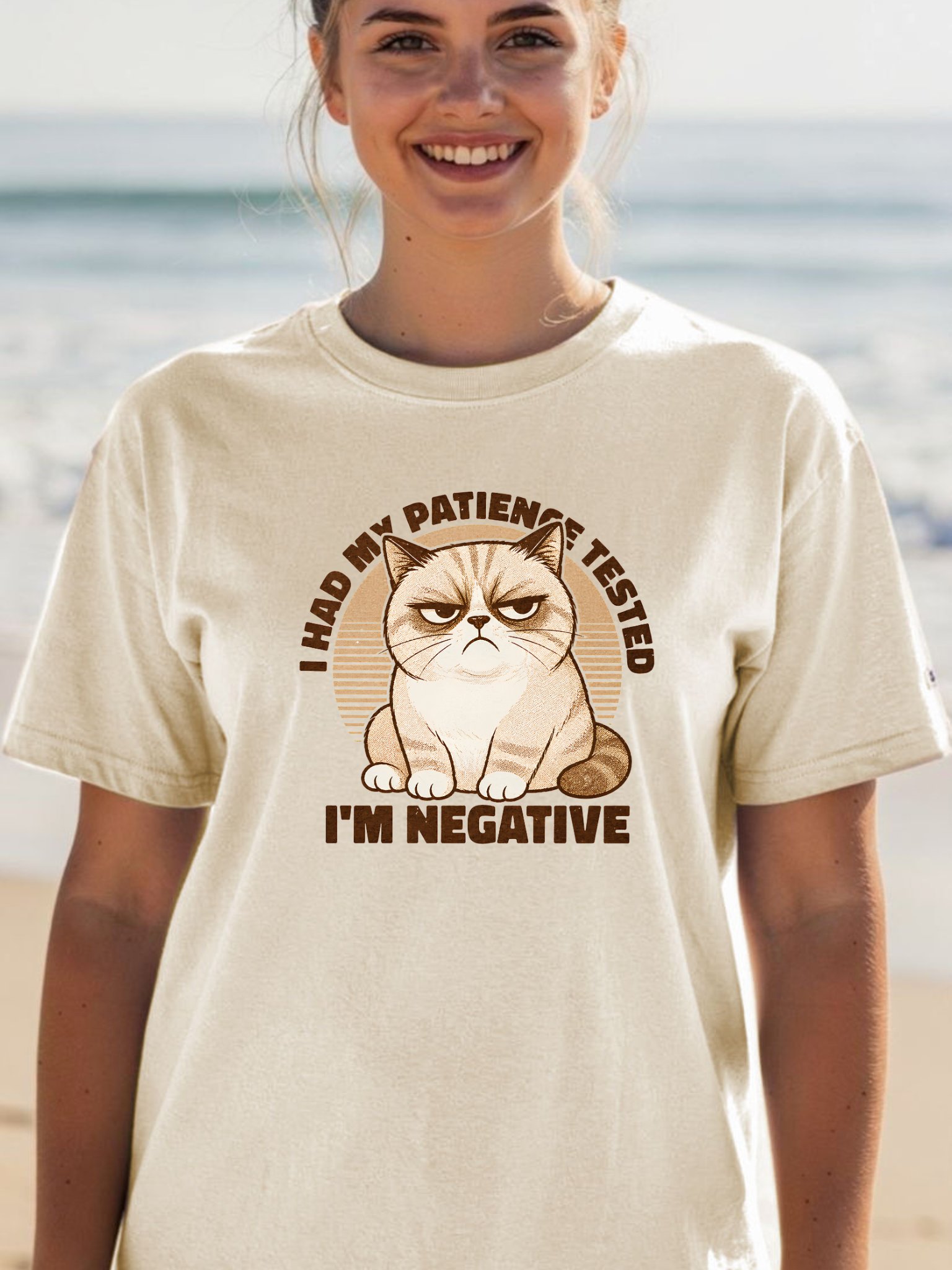 I'm negative grumpy cat soft tee product image (1)