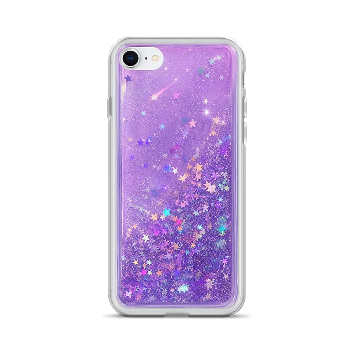 Pastel Purple Star Glitter liquid Clear iPhone Case product image (1)
