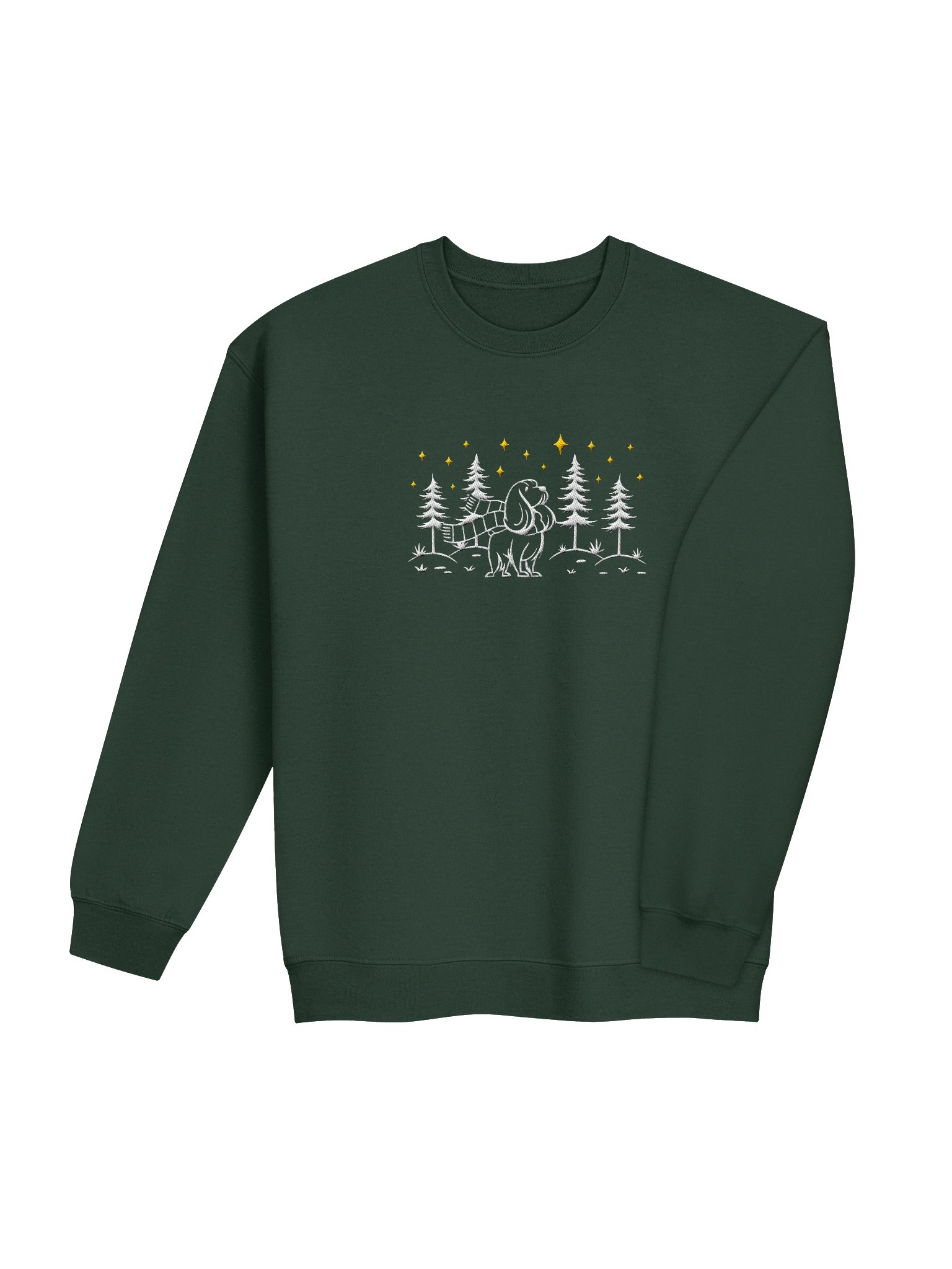 American Cocker Spaniel Winter/Christmas Line Art Design Embroidered Sweatshirt product image (12)