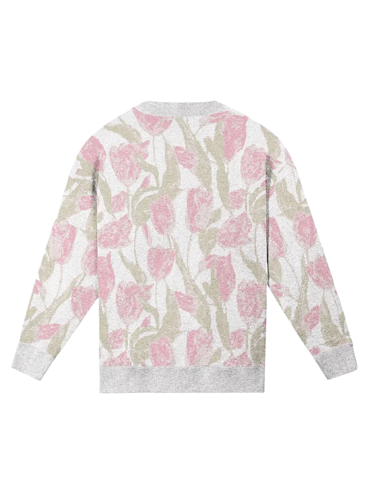 Pink Tulips Knit Crewneck Sweater product image (10)