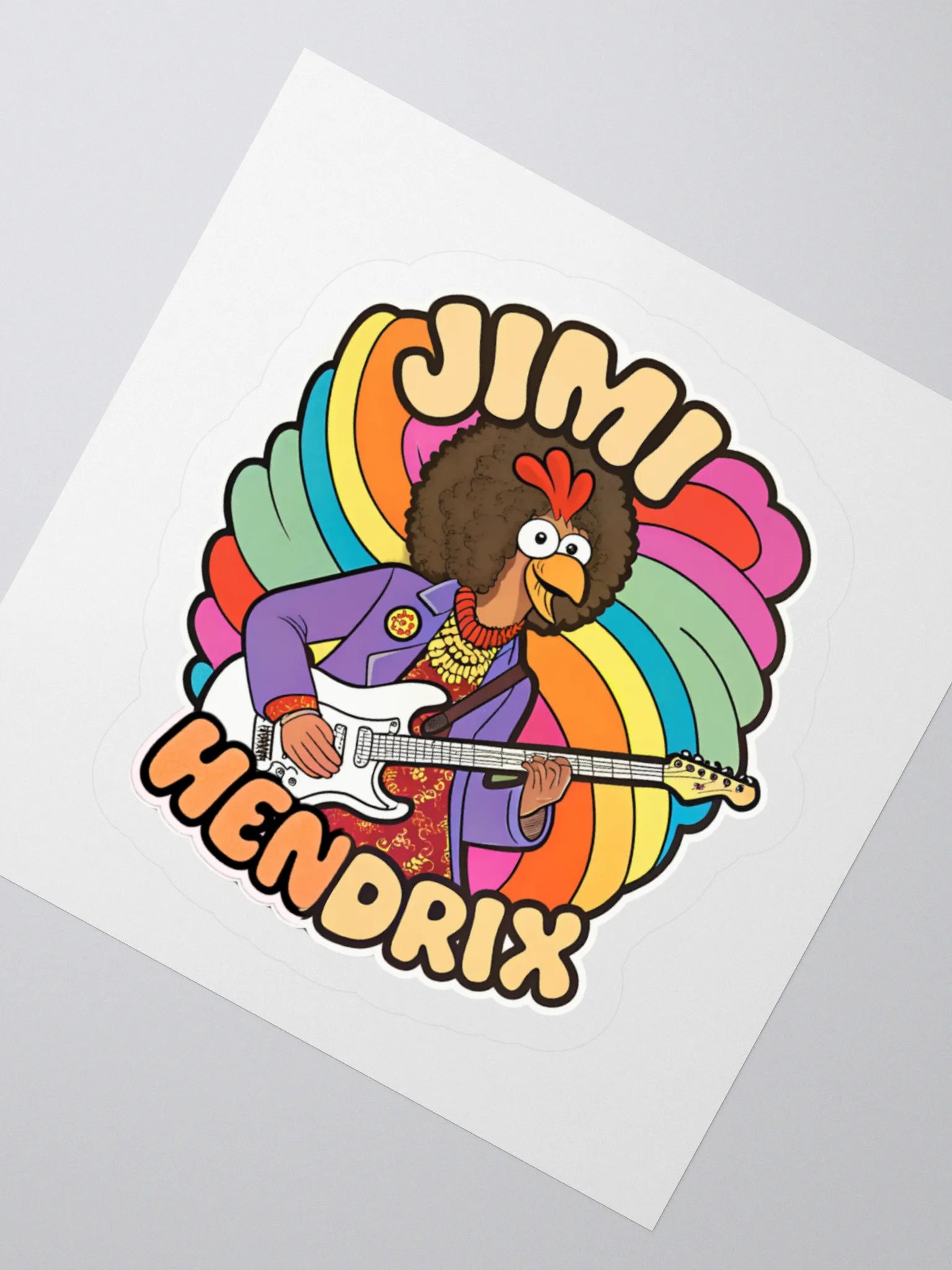 Groovy Jimi Hen-drix Guitarist Sticker product image (5)