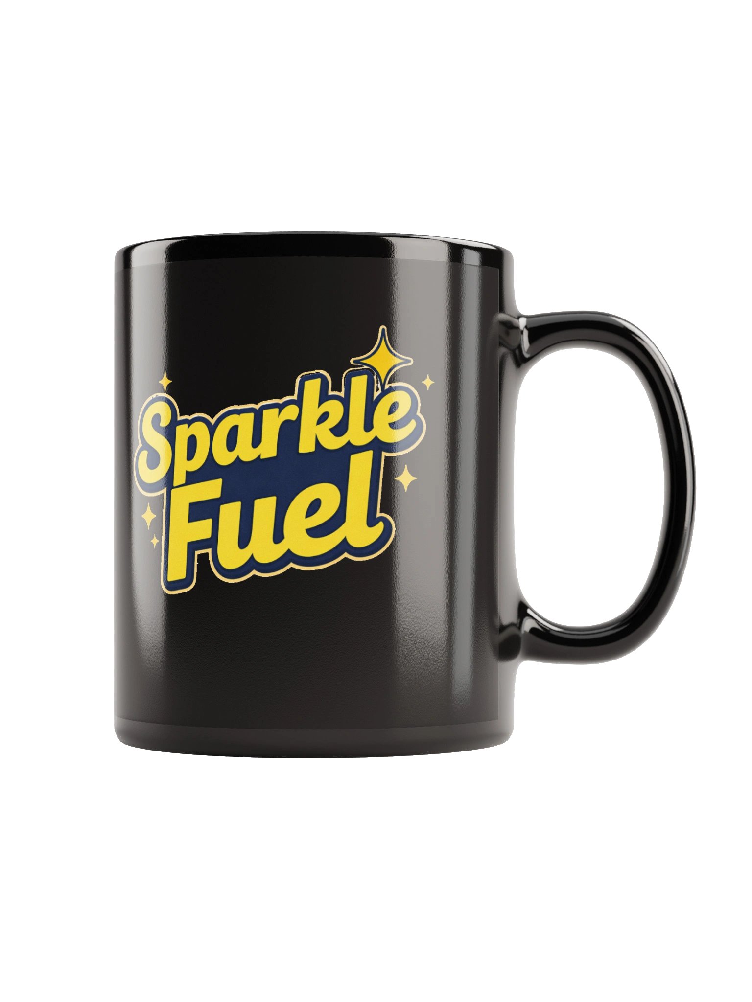 Sparkle Fuel Black Coffee Mug – Cute Motivational Ceramic Cup for Coffee & Tea Lovers ✨ product image (2)