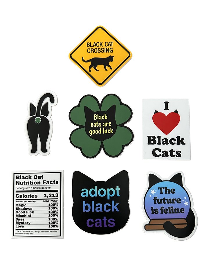 Black Cat Love & Luck sticker pack product image (1)
