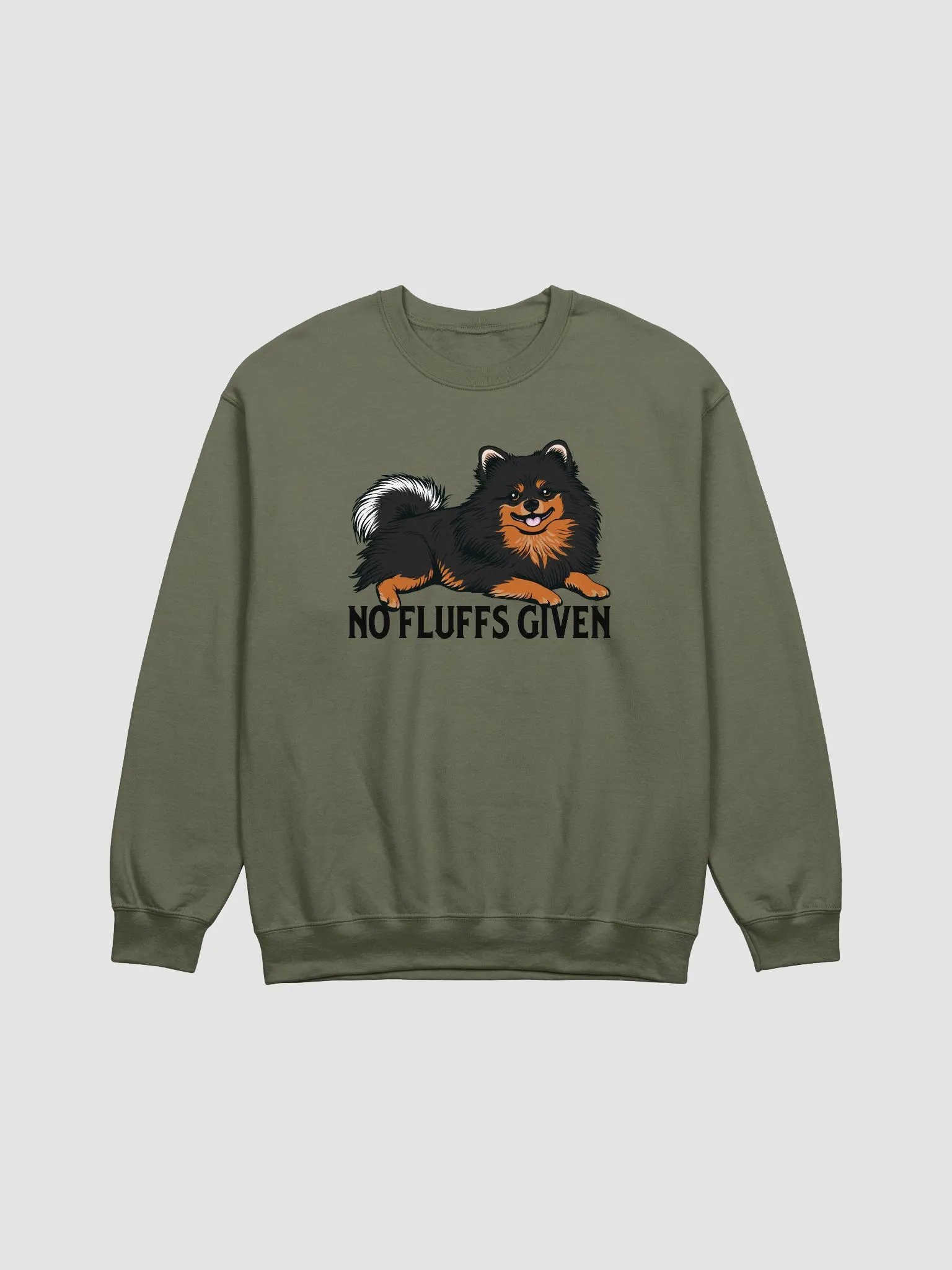 No Fluffs Given Sweatshirt of a Pomeranian(Tricolor) | Funny Shirt for Pomeranian Paw-rents product image (1)