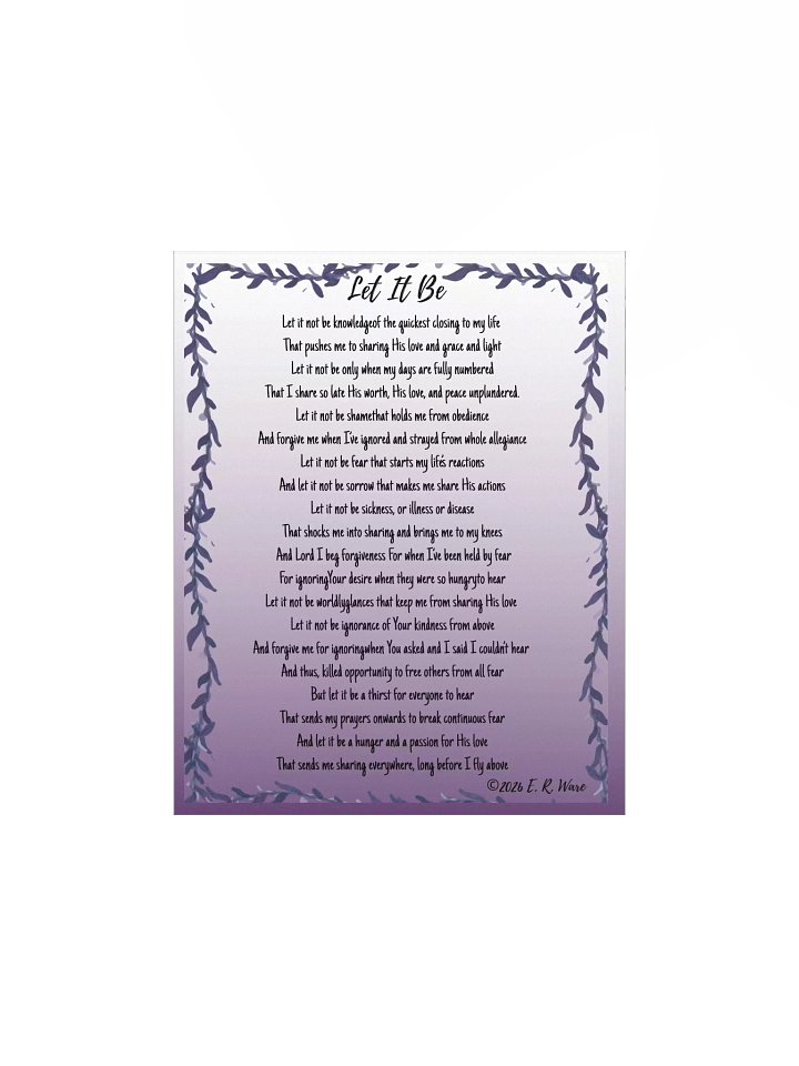 Let it Be - Poetry Art Print product image (1)