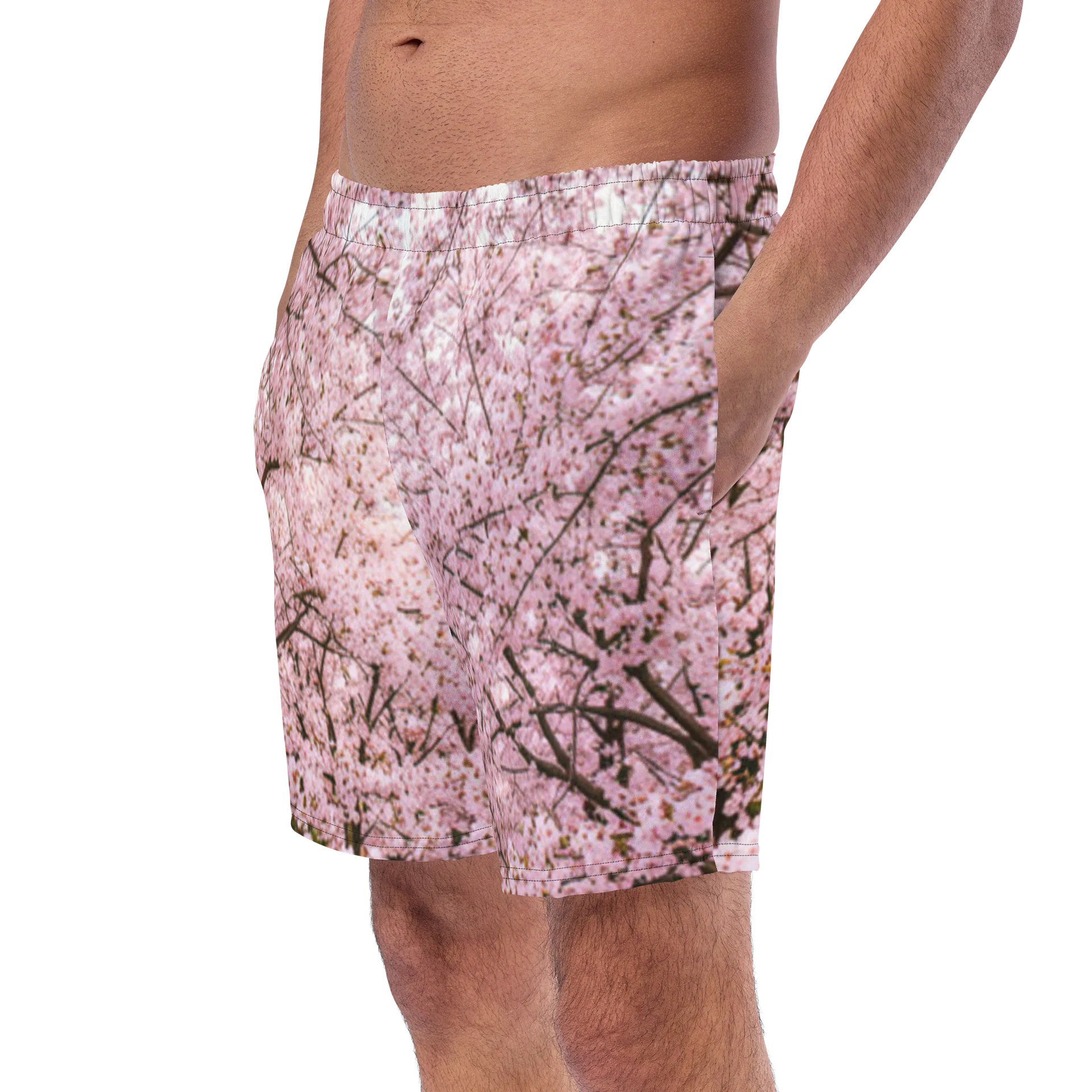 Men's Cherry Blossom Swim Trunks | Japanese Sakura Beach Shorts product image (2)