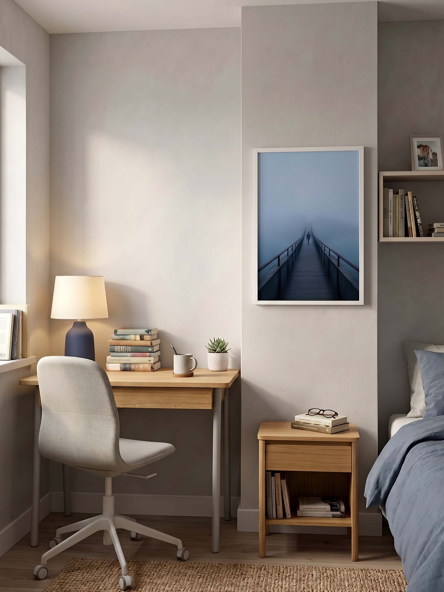 Blue Hour Crossing - Moody Minimalist Landscape Wall Art product image (61)