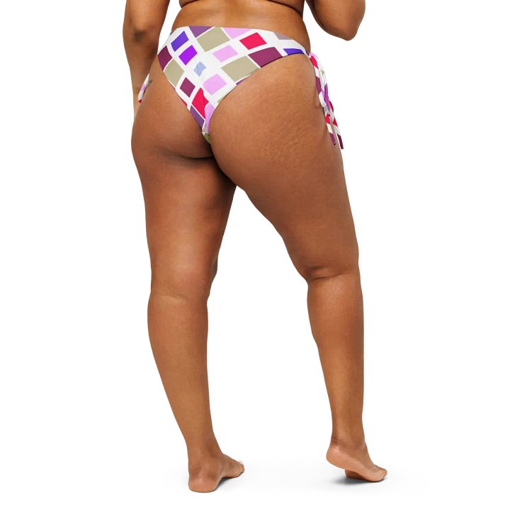 Colorful Square Pattern Design String Bikini Bottom - v3 product image (2)