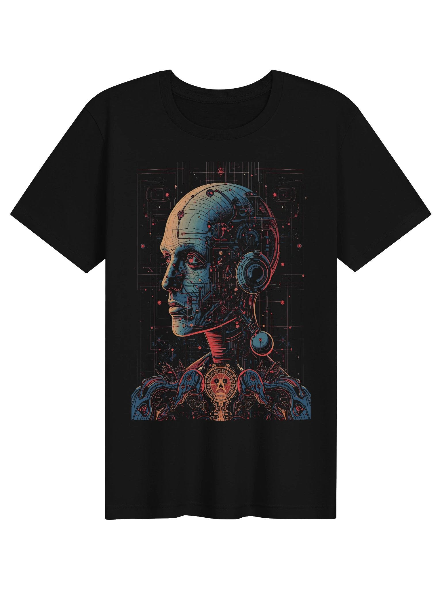 Neon Cyborg Profile Lightweight T-Shirt product image (1)