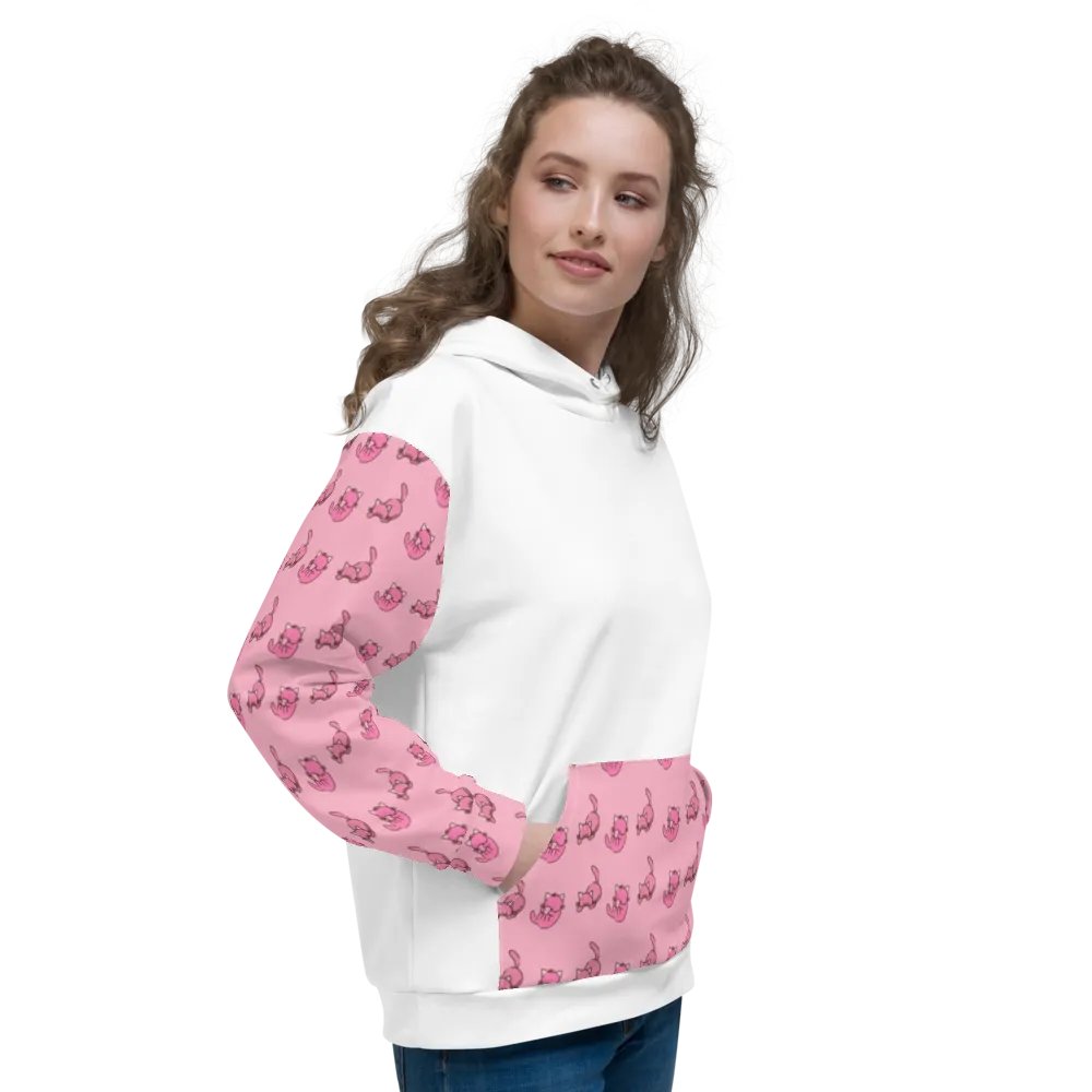 White and Pink Cat Paradise Hoodie product image (4)