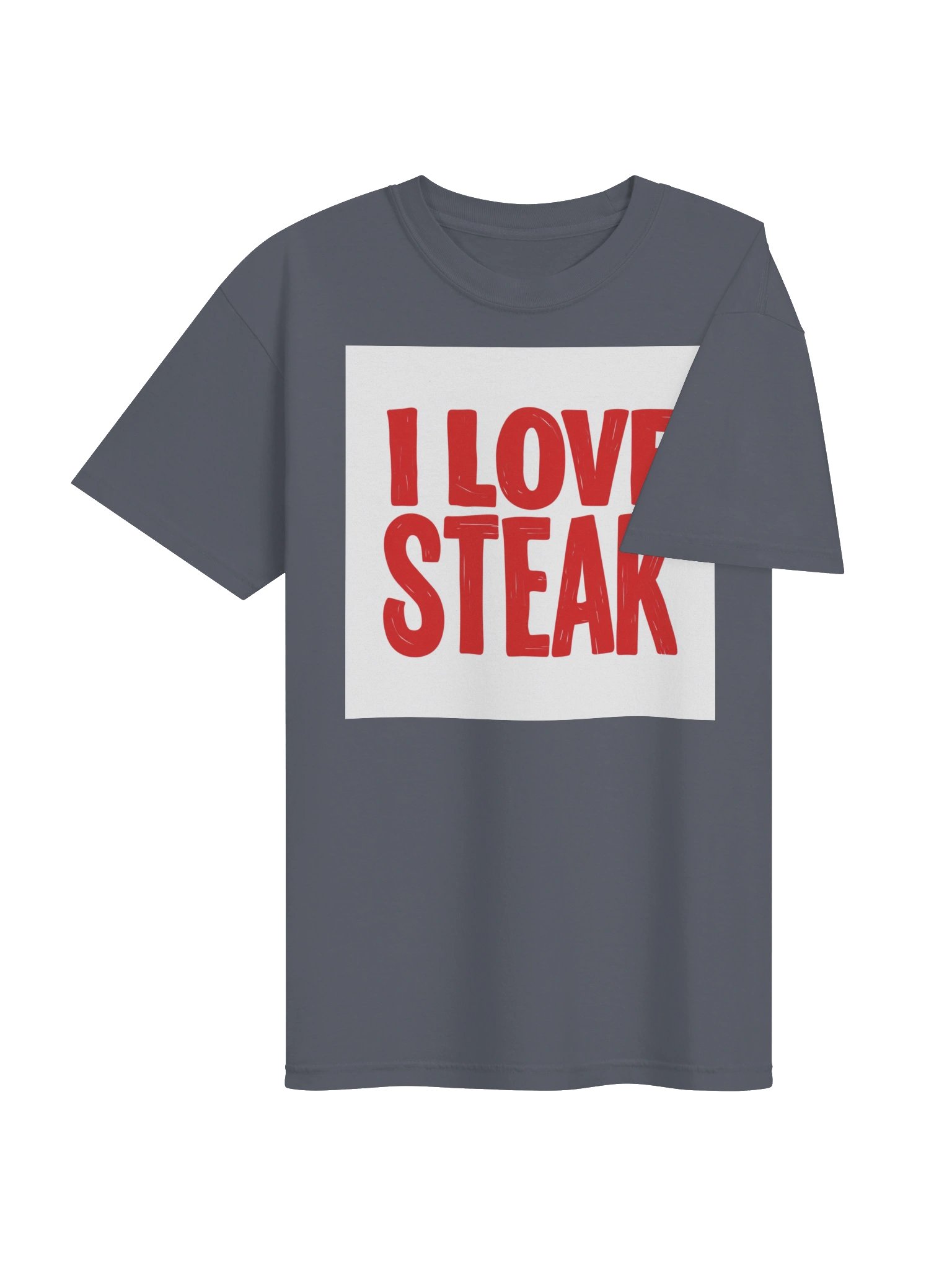 I Love Steak Charcoal Gray T-Shirt product image (4)