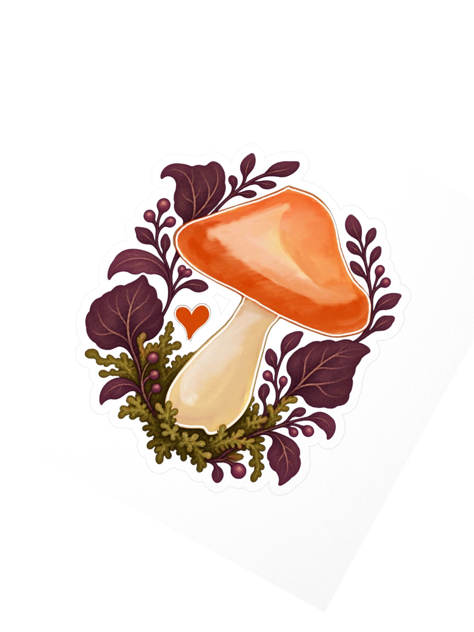 Orange Mushroom Kiss Cut Sticker product image (2)