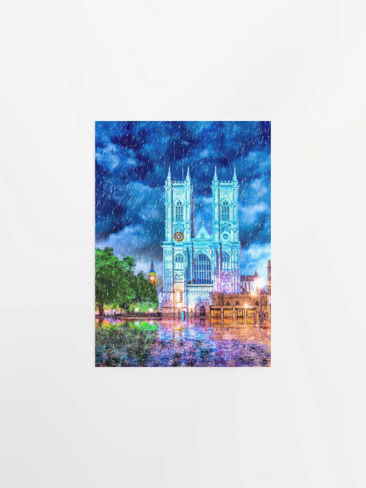 Westminster Abbey In The Rain Studio Art Print product image (1)