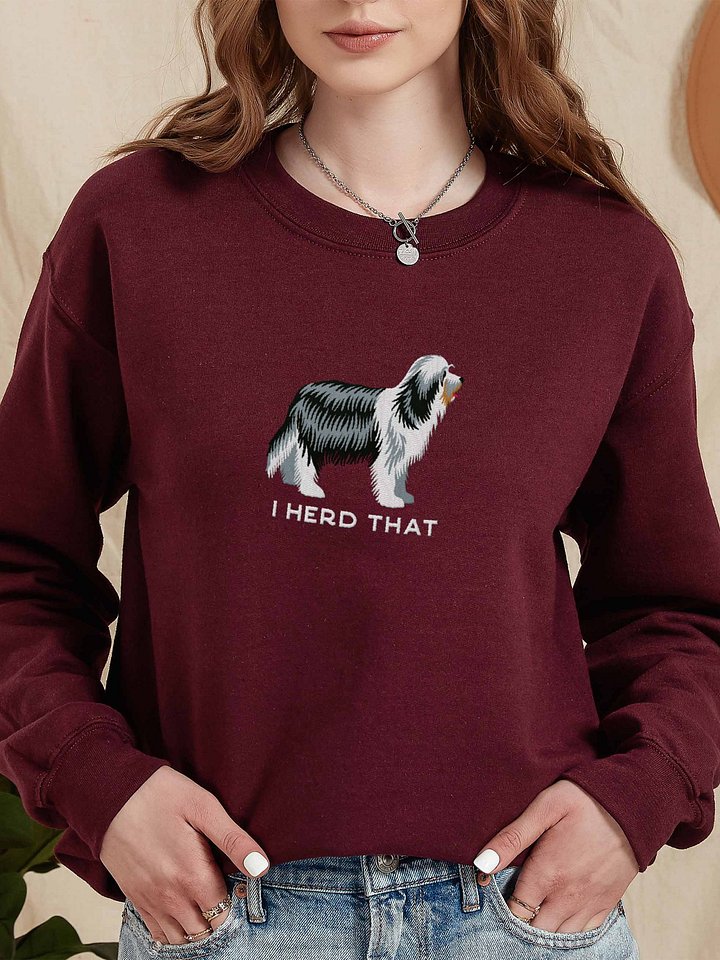 I Herd That Sweatshirt (Embroidered) of a Bearded Collie product image (2)