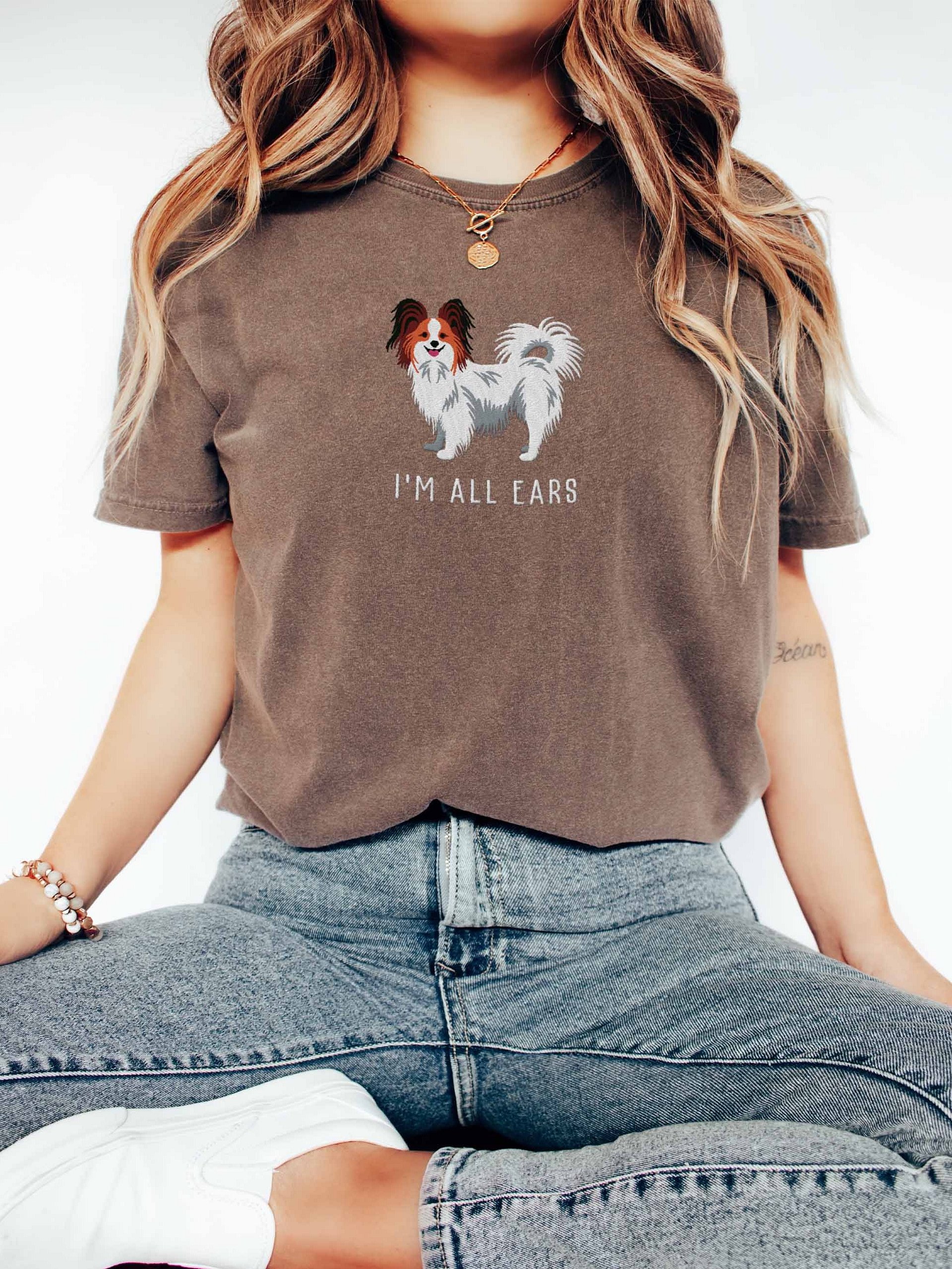 I'm All Ears T-Shirt(Embroidered) of a Papillon(Sable) product image (2)