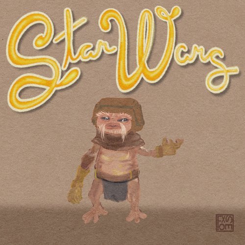 Since #d23 is this weekend, here is a little #anzellan from #starwars I did 3 years ago with some digital watercolor brushes....