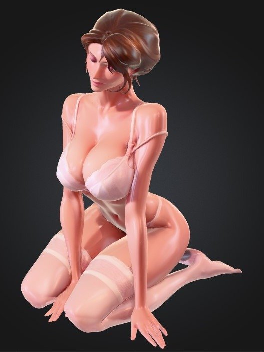Lingerie Jane Porter - .STL - 3D model instant download! Original fan art product image (4)