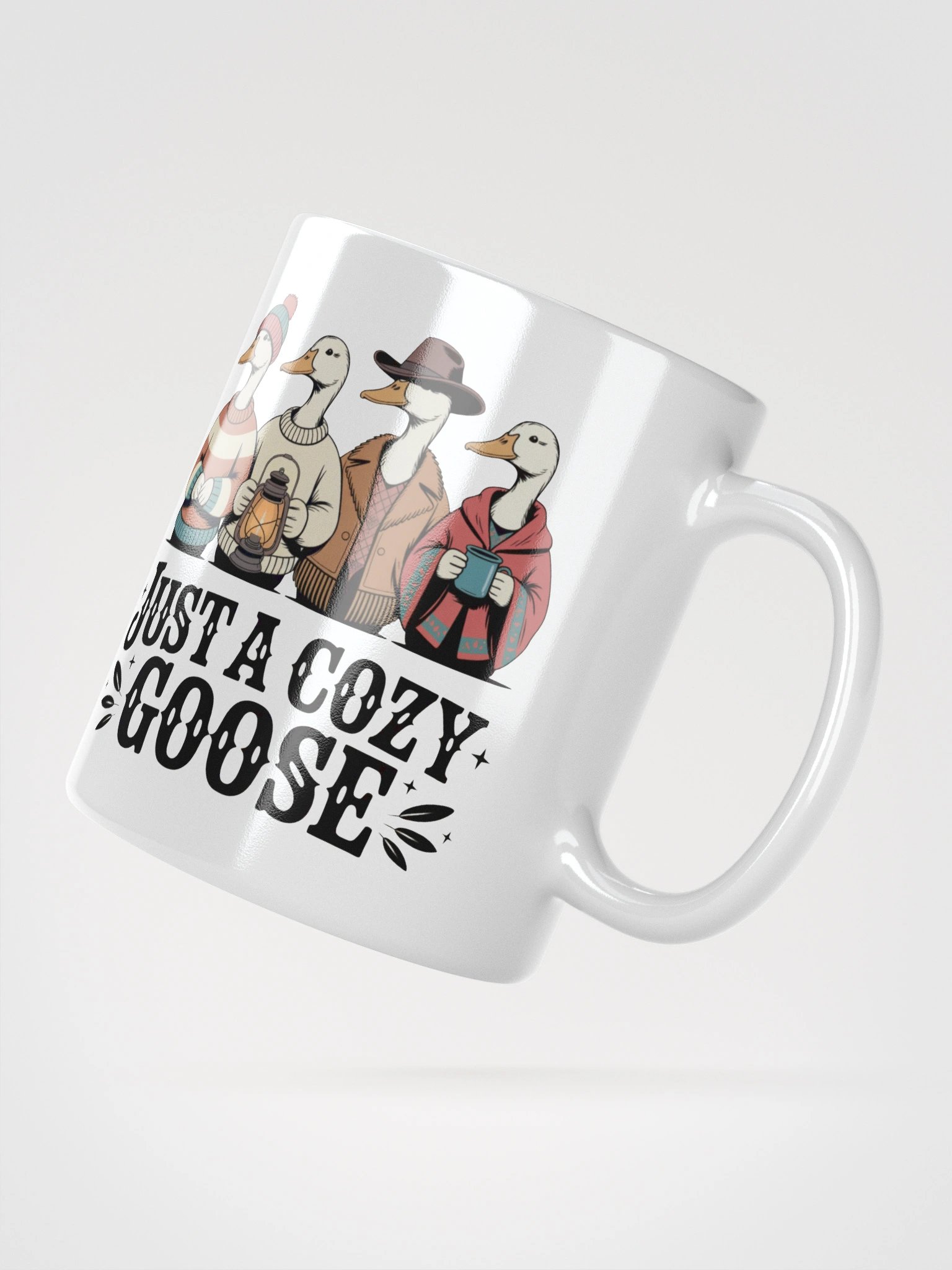 Four Geeseman Fall Camping White Glossy Mug product image (3)