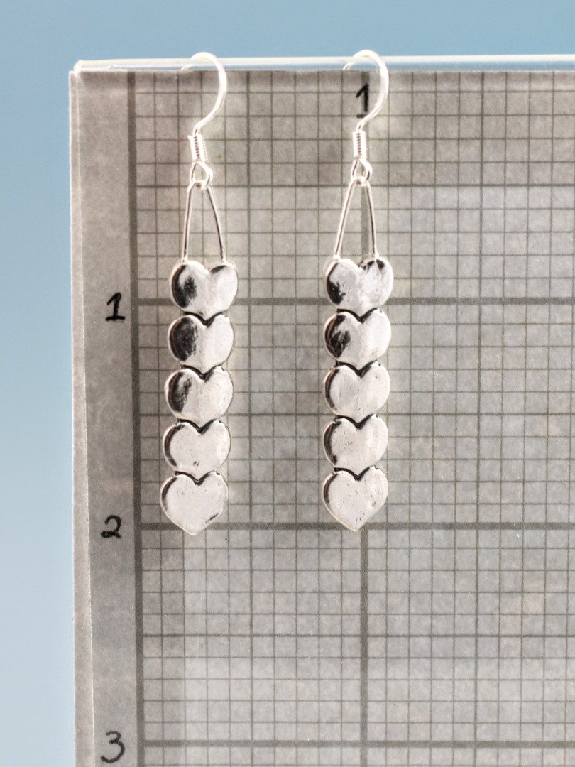 Stacked Hearts Sterling Silver Earrings – A Love That Grows product image (3)