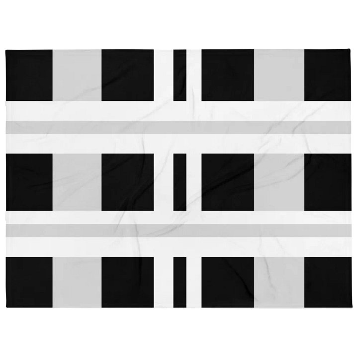 Black And Gray Squares With White Stripes Throw Blanket product image (1)