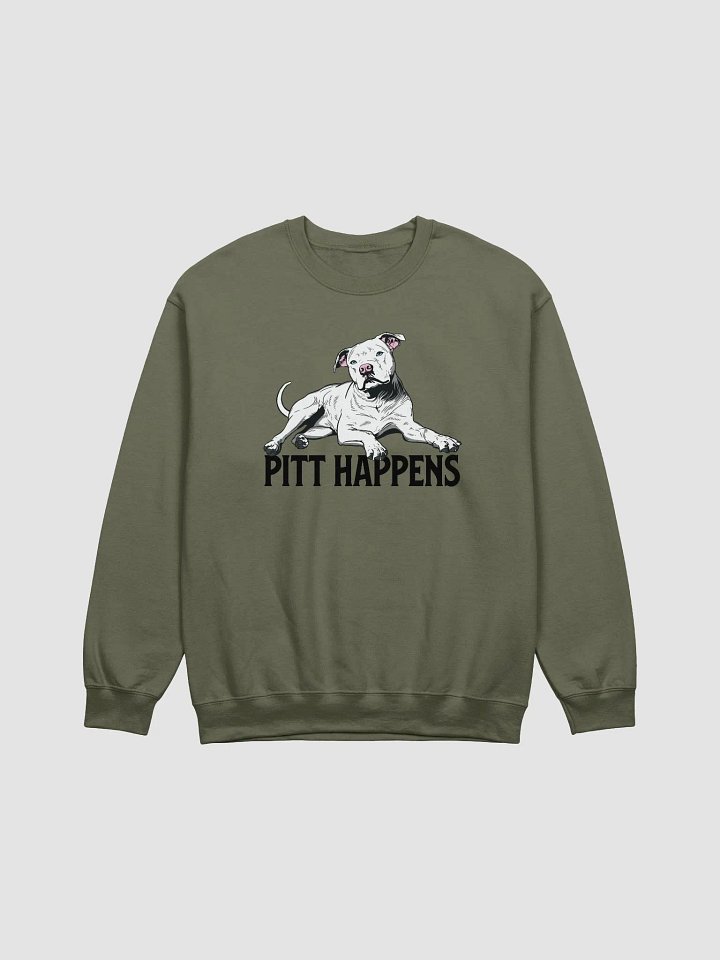 Pitt Happens Sweatshirt of a Pitbull Terrier(White) | Funny Shirt for Pittie and Staffy Paw-rents product image (1)
