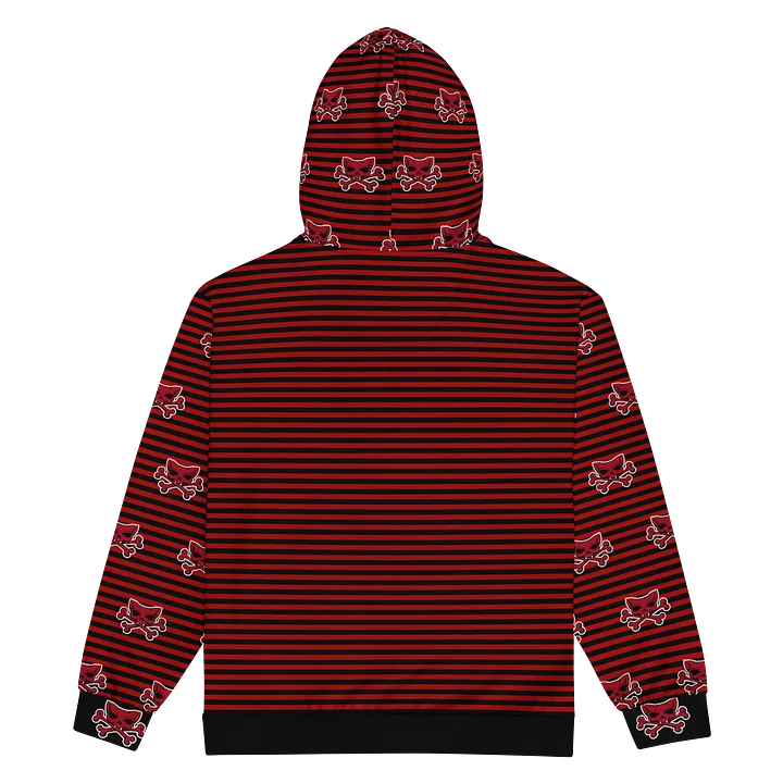 Blaque and Red Hoodie Kat Skull Remix Stripped Hoodie product image (2)