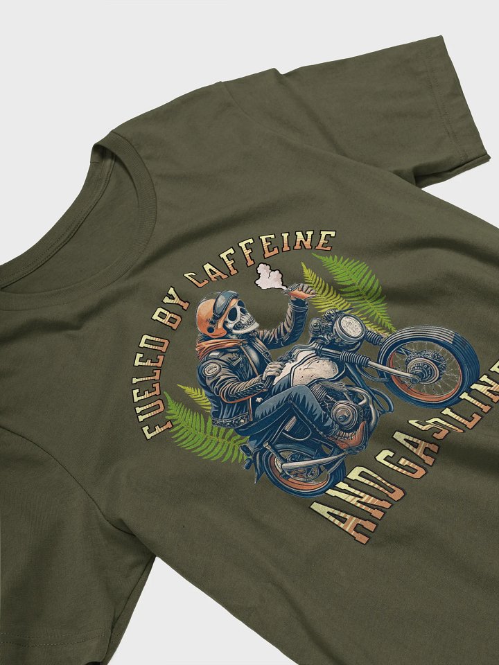 Fueled By Caffeine And Gasoline Skeleton Rider Caffeine Tee product image (2)