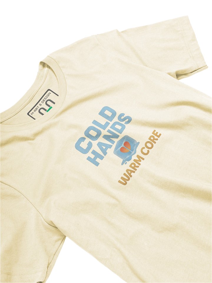 Cold Hands, Warm Core – Minimalist Chest Print T-Shirt – Exclusive M‑Art & Design Statement Wear product image (2)