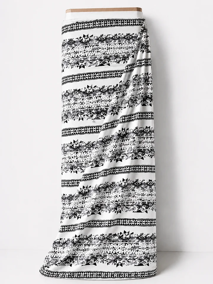 Geometric Black, Grey, White Jersey Fabric product image (2)