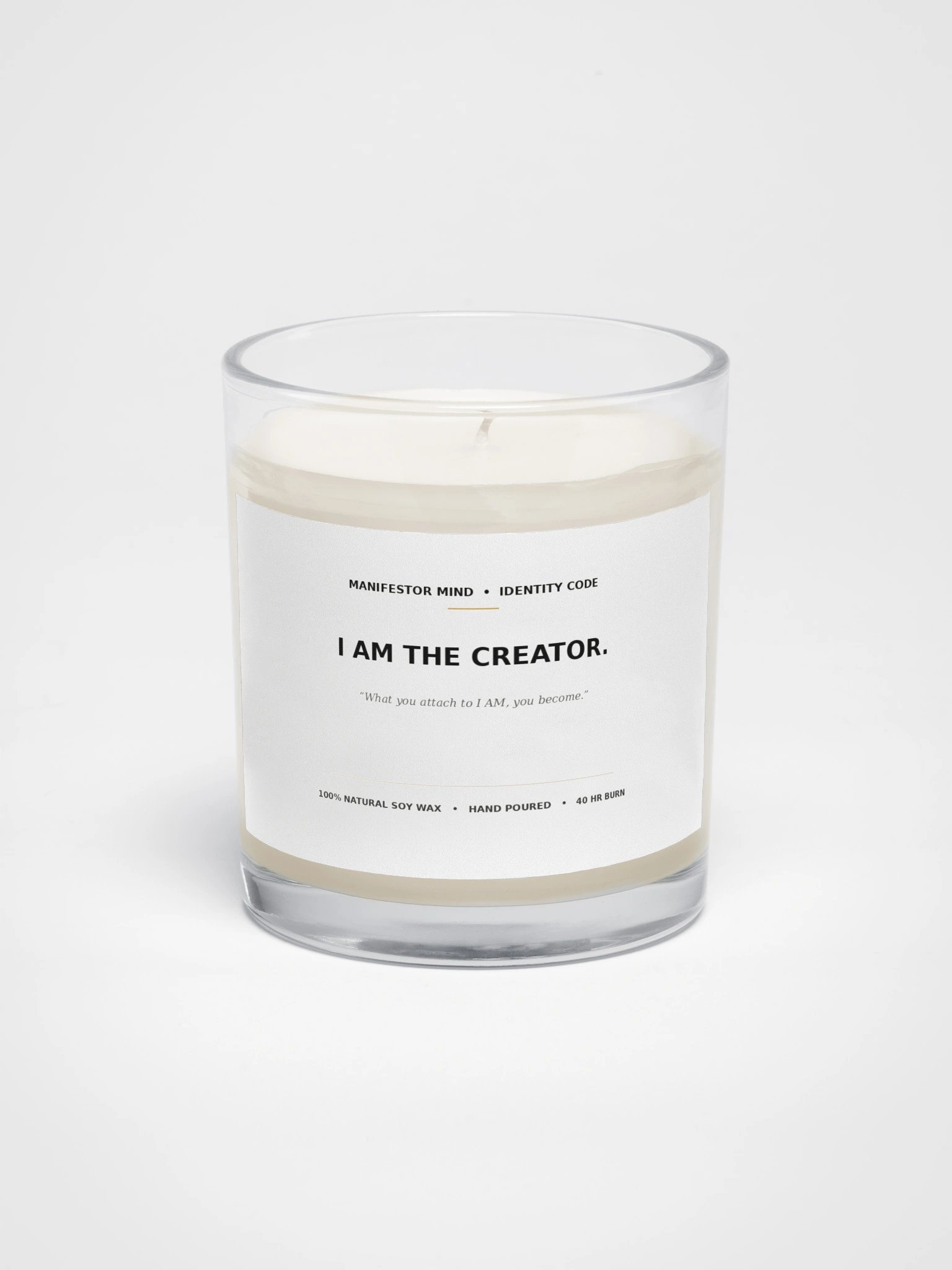 I AM The Creator Candle - Unscented Affirmation & Identity Soy Candle product image (1)