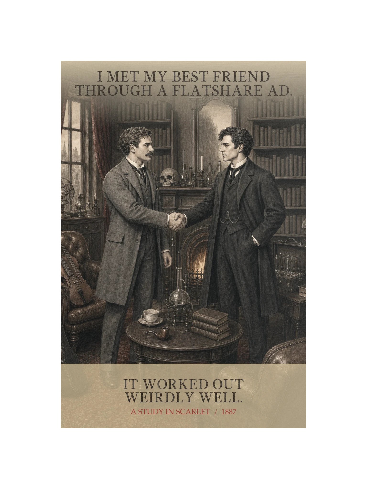 Met Best Friend Through Flatshare Ad Worked -- A Study in Scarlet Art Print product image (12)