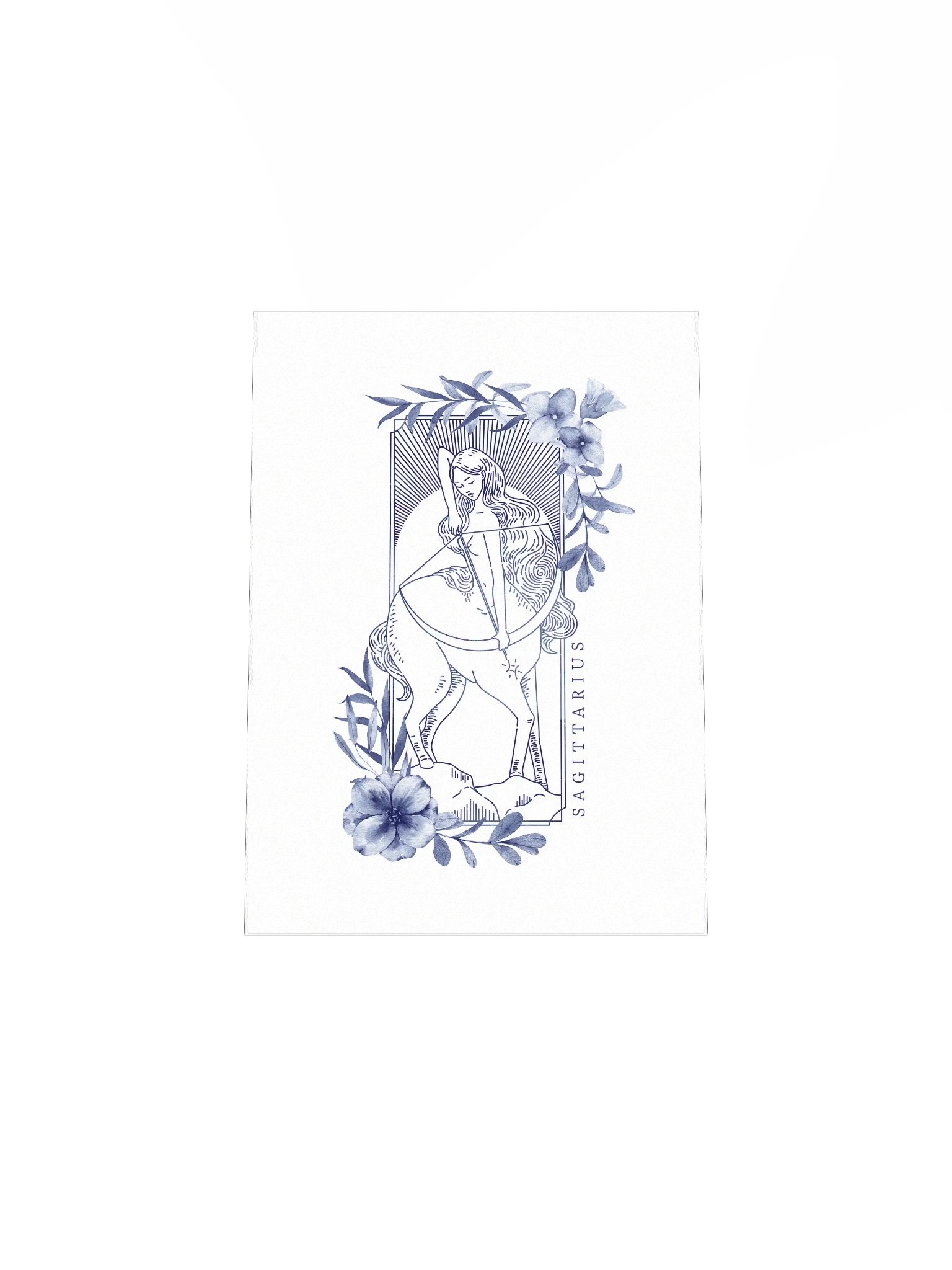 Sagittarius Blue Line Art Zodiac Print product image (6)