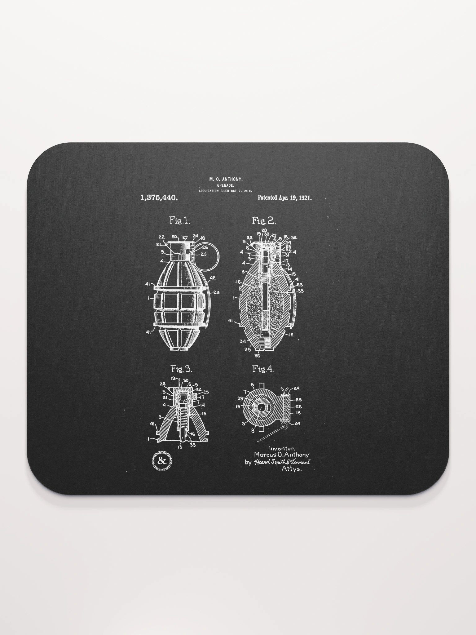 Mk2 Grenade Patent Mouse Pad product image (2)