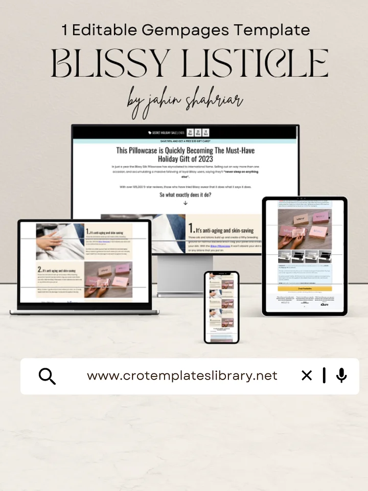 Blissy Gempages Listicle Template product image (1)