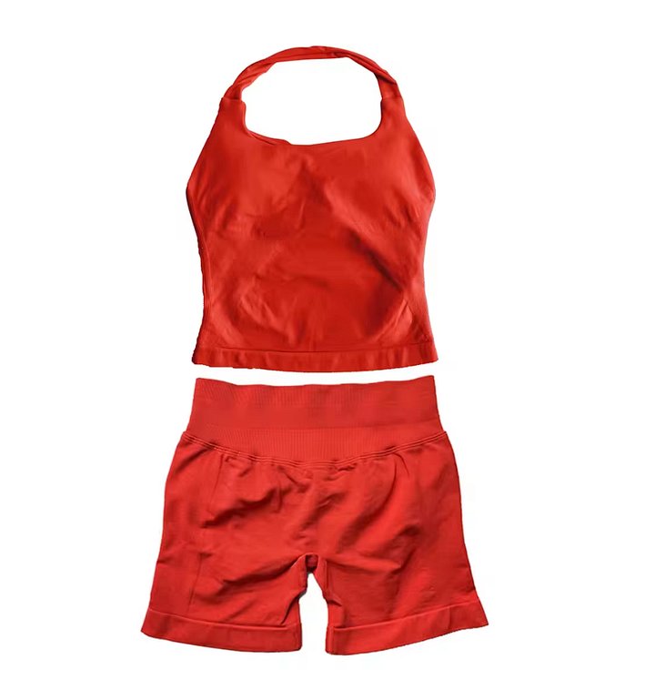 Chili Red 🌶️ Two Piece Summer Peach Halter Top Set Guaranteed 🍑 product image (1)