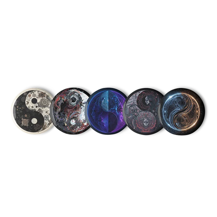 Cosmic Balance Art Pins (set 5) – Abstract Yin & Yang Collection product image (1)