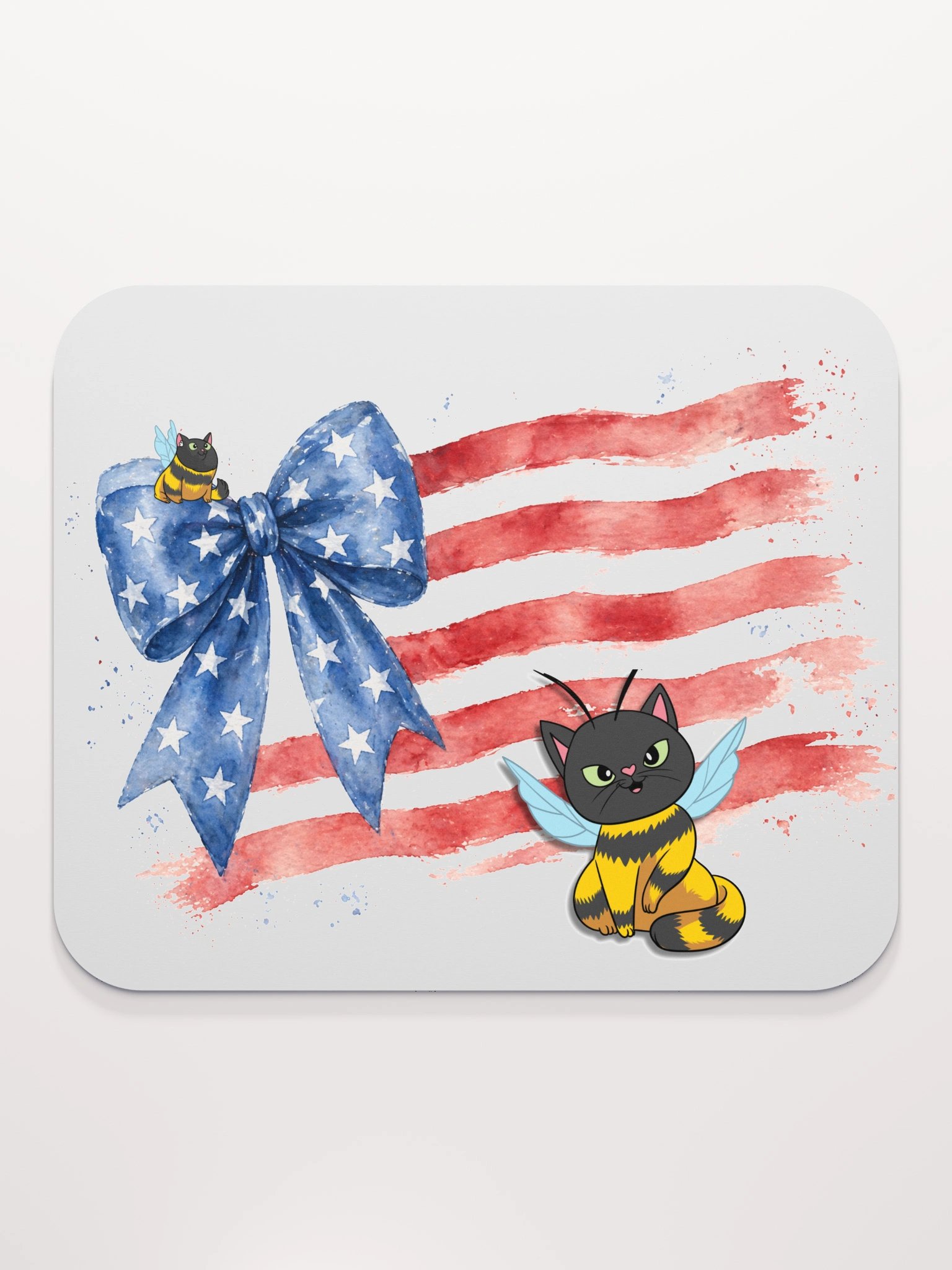 Patriotic Bee Cat Mouse Pad product image (2)